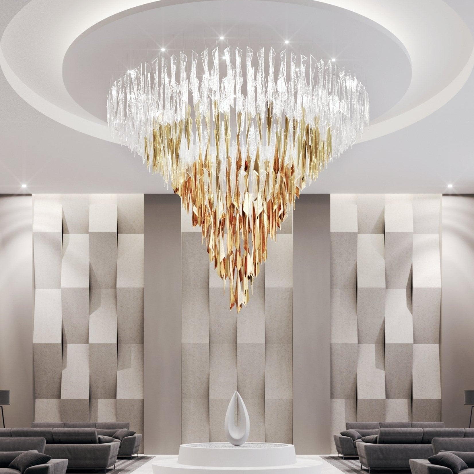 Galaxy Breeze Meteor Shower Crystal Spiral Chandelier