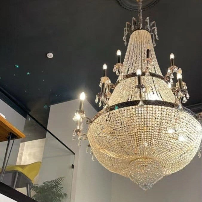 Oversized Luxury Double-layers Golden French Style Crystal Chandelier  for Living/Dinning Room/Foyer/Hallway/Staircase