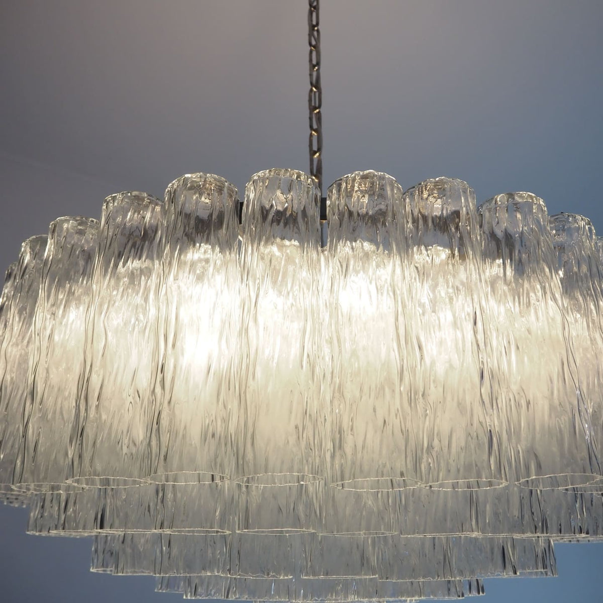 Murano Chandelier – 101 Tuber – Textured – Transparent