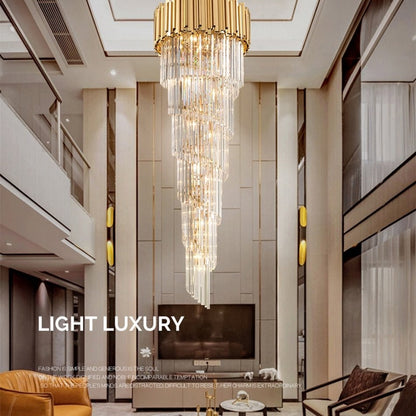 Denise Modern cascade chandelier for staicase, lobby, hall, foyer, stairwell