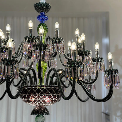 Luxury Empire Colorful Crystal Chandelier for Living Room/Bedroom/Entryway/Hotel/Restaurant