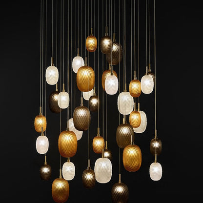 Galaxy Chromatic Gem Drop Spiral  Chandelier