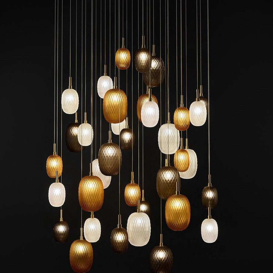 Galaxy Chromatic Gem Drop Spiral  Chandelier