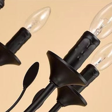 Multi Layer Iron Chandelier with Electronic Candles in Vintage Country Style for Living Room Cafe and Study