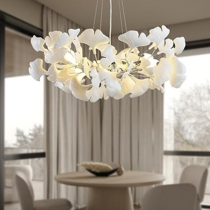 Ceramic Ginkgo Leaf Chandelier