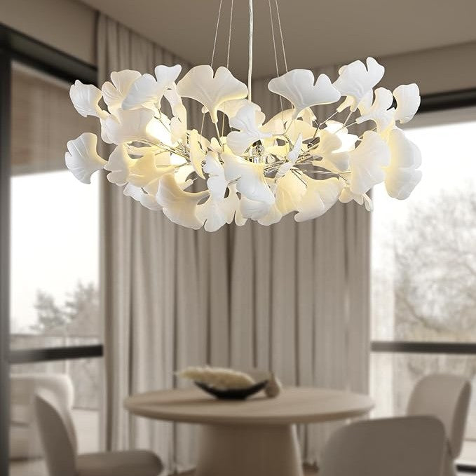 Ceramic Ginkgo Leaf Chandelier