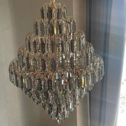 Extra Large Foyer Decorative Crystal Lighting Fixture Living Room Crystal Chandelier