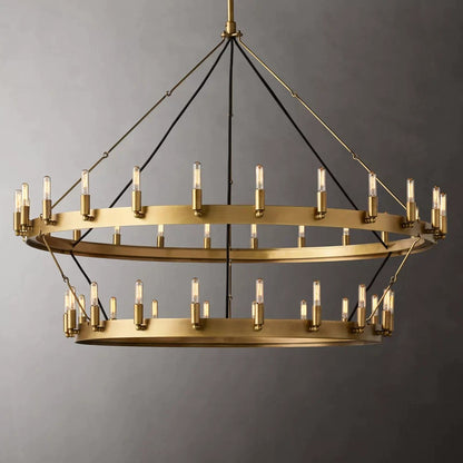 Camilo Vintage Candelabra 2-Tier Round Chandelier