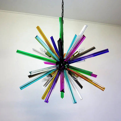 Murano Chandelier – Sputnik – 30 prisms – Multi