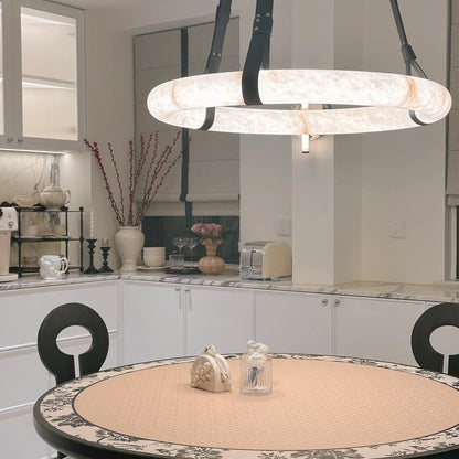 Modern Round Alabaster Chandelier for Living Room/Bedroom
