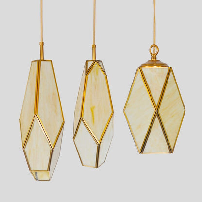 Deniselamp® Gold Art Deco Diamond Pendant Lamp & Chandelier