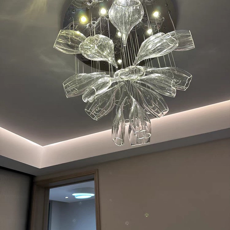 Light Luxury Art Design Petal-like Glass Chandeliers