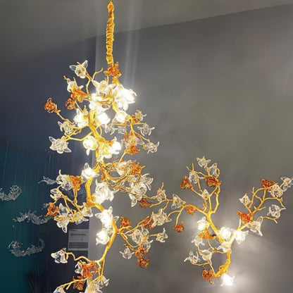 Brass Maple Branch Chandelier