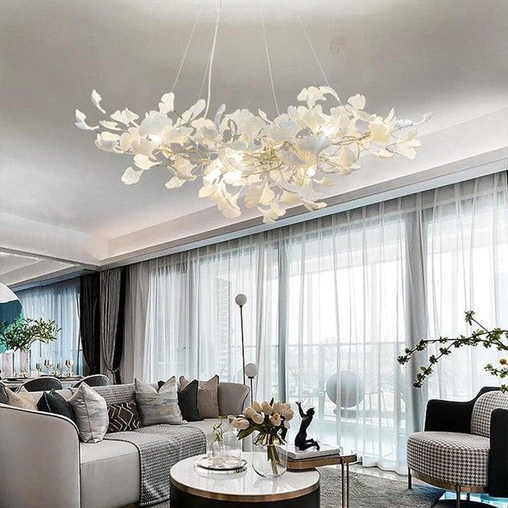 Porcelain Linear Gold Chandelier