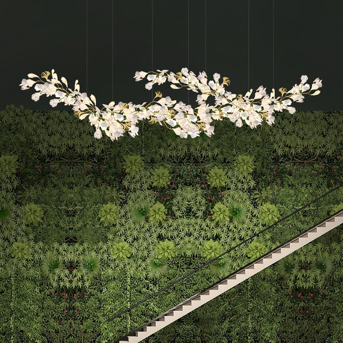 Gingko Ceramic Branch Chandelier Z