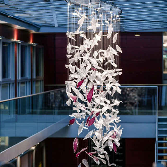 Flying Glass Feather Chandelier