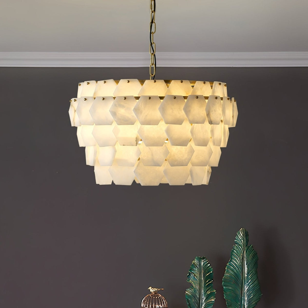 Hexa Cloud Alabaster Pendant Light