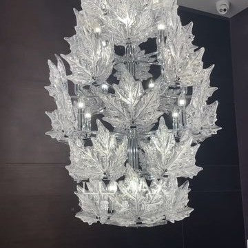 Modern Creative Clear Crystal Maple Leaf Chandelier for Living Room/Bedroom