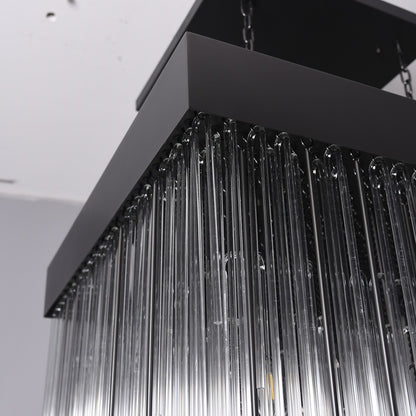 Cascade Glass Rectangular Chandelier 54"