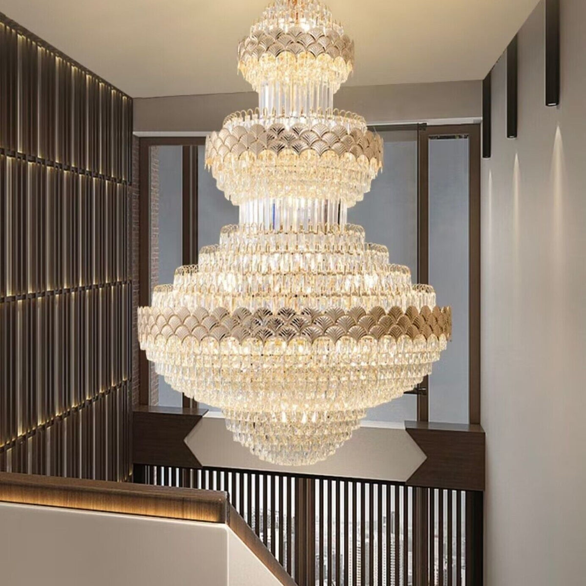 Extra Large Multi-layers Gold Luxury Crystal Chandelier Modern Empire Decrative Crystal Light
