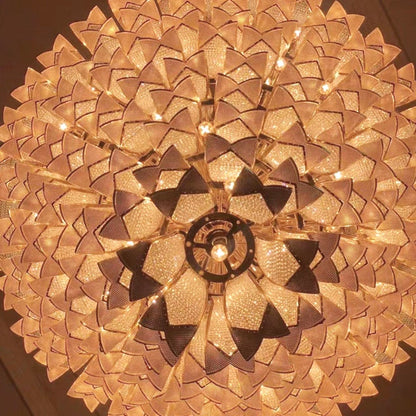 Extra Large Luxury Multi-tier Gold Pendant Glass Chandelier for Stairs/Large High-ceiling Room
