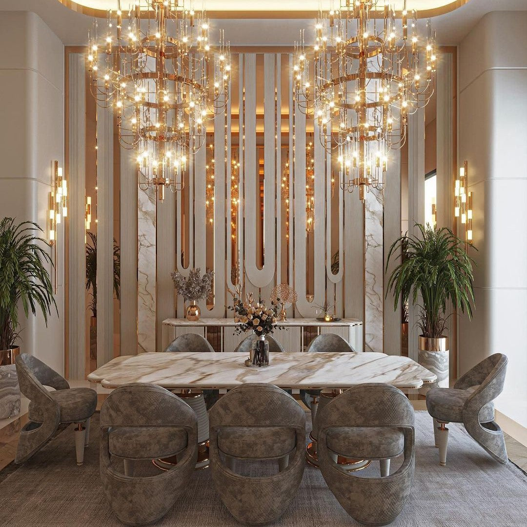 Luxury 5-Tier Crystal Rods  Luxury Gala Chandelier