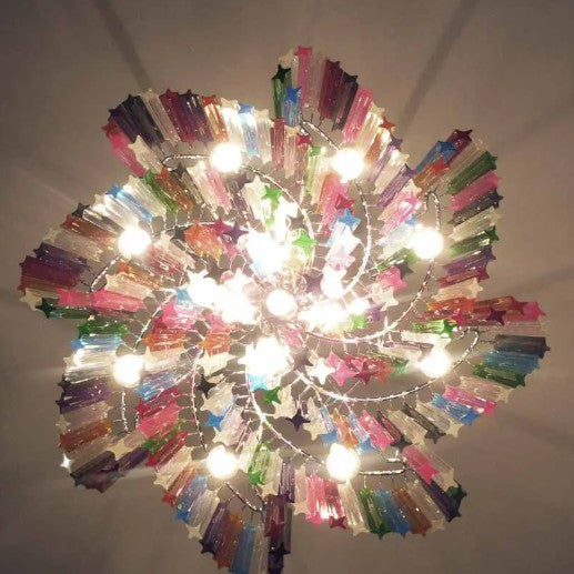 Murano Chandelier – 200 prisms – Multicolored