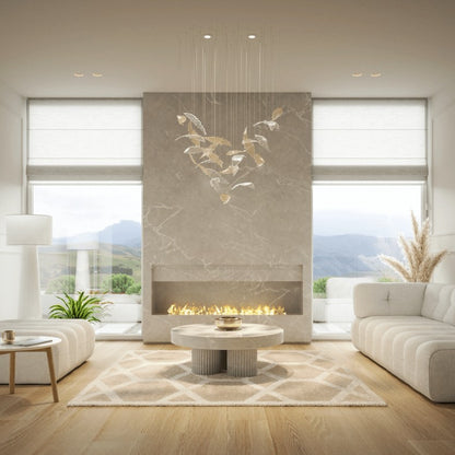 Galaxy Nectar Leaves Meteor Shower Crystal Spiral Chandelier
