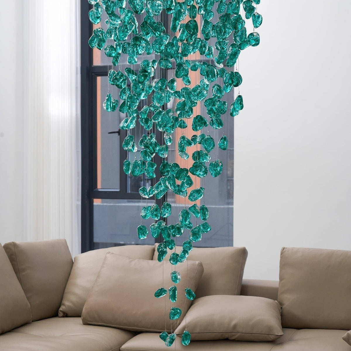 Crystal Stone Crystal Spiral Chandelier