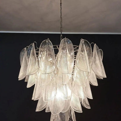 Murano Chandelier – Rondini – 57 glass leaves – Transparent