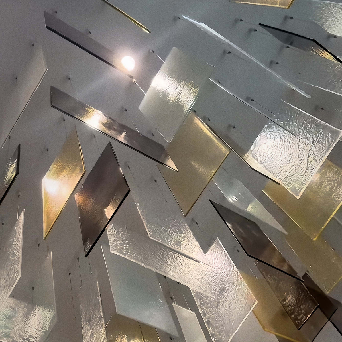 Modern Layered Textured Glass Panel Ceiling Light for Hotel Lobby/Living Room