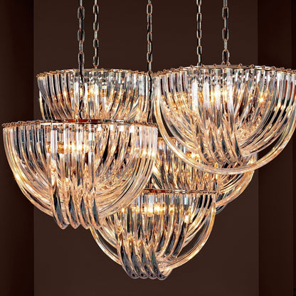 Frostina Lucite Loop Chandelier