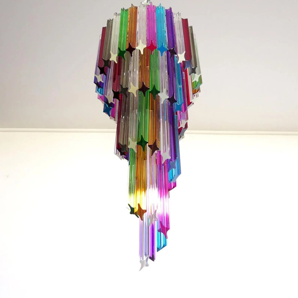 Murano chandelier – Spiral – 86 prisms – Multi
