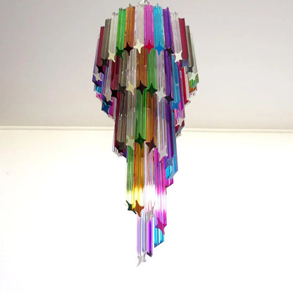 Murano chandelier – Spiral – 86 prisms – Multi