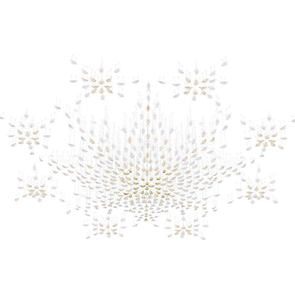 Floating Leaves Meteor Shower Crystal Spiral Chandelier