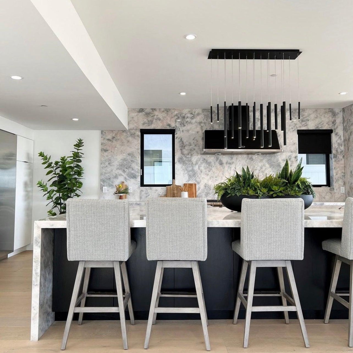 Bellini Rectangular Tubular Pendant Light Chandelier