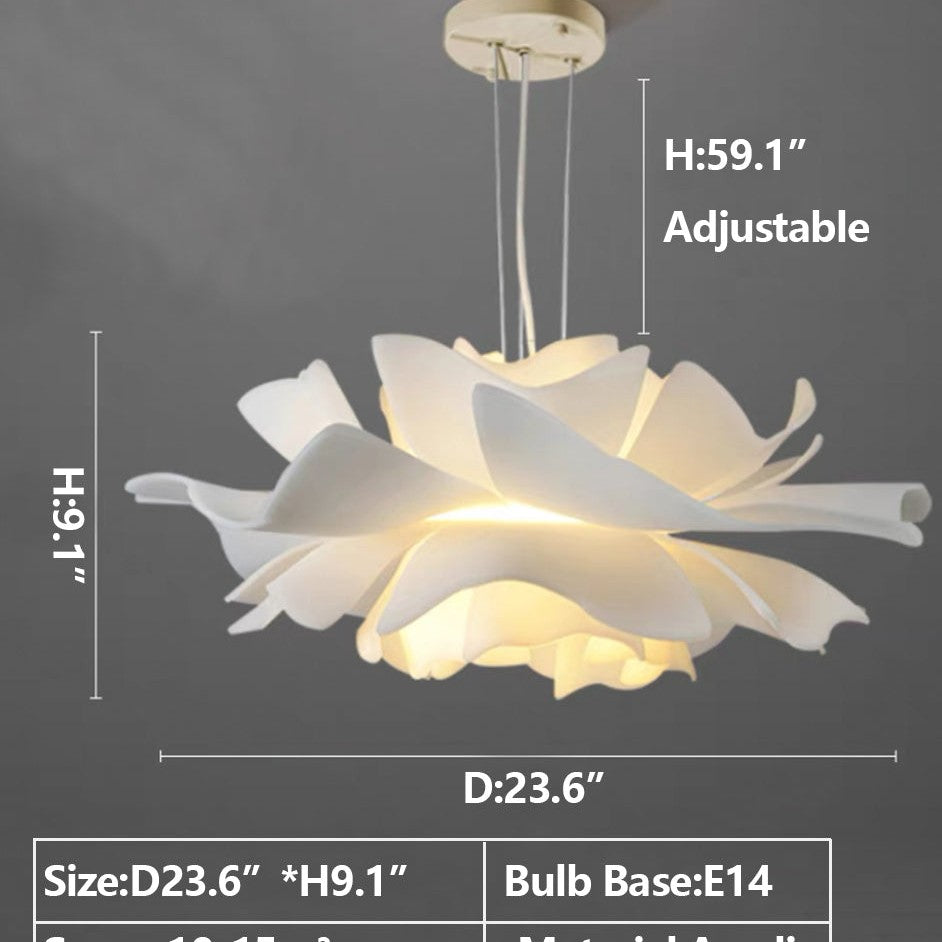 2024 New Arrival  Single White Flower Ceiling Light For Kitchen Dining Room Table