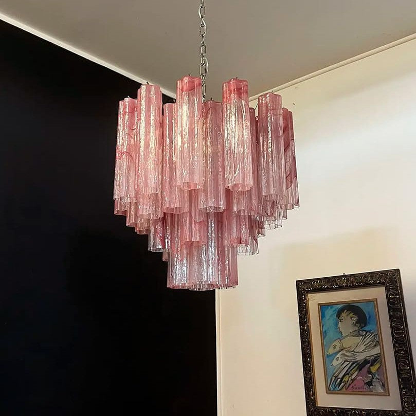 Murano Chandelier – 36 tubes – Alabaster Pink