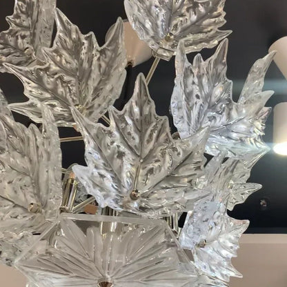Modern Creative Clear Crystal Maple Leaf Chandelier for Living Room/Bedroom