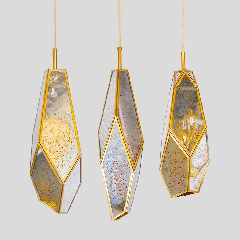 Deniselamp® Gold Art Deco Diamond Pendant Lamp & Chandelier