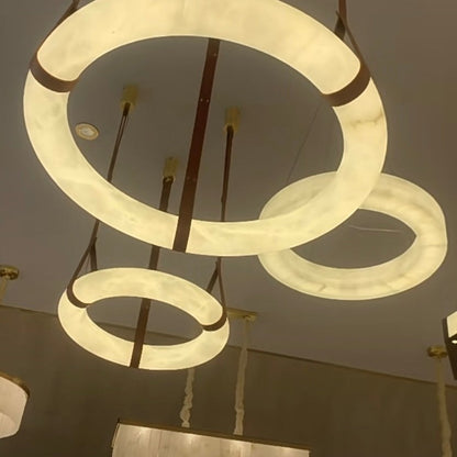Modern Round Alabaster Chandelier for Living Room/Bedroom