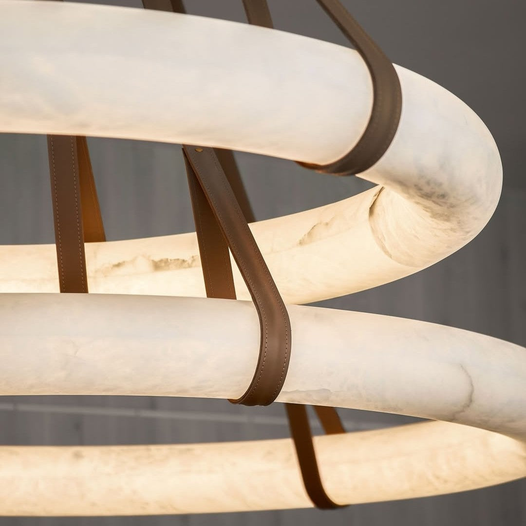 Modern Round Alabaster Chandelier for Living Room/Bedroom