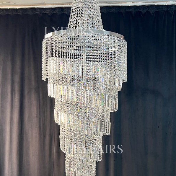 Modern Crystal Tassel Chandelier for Foyer/Staircase