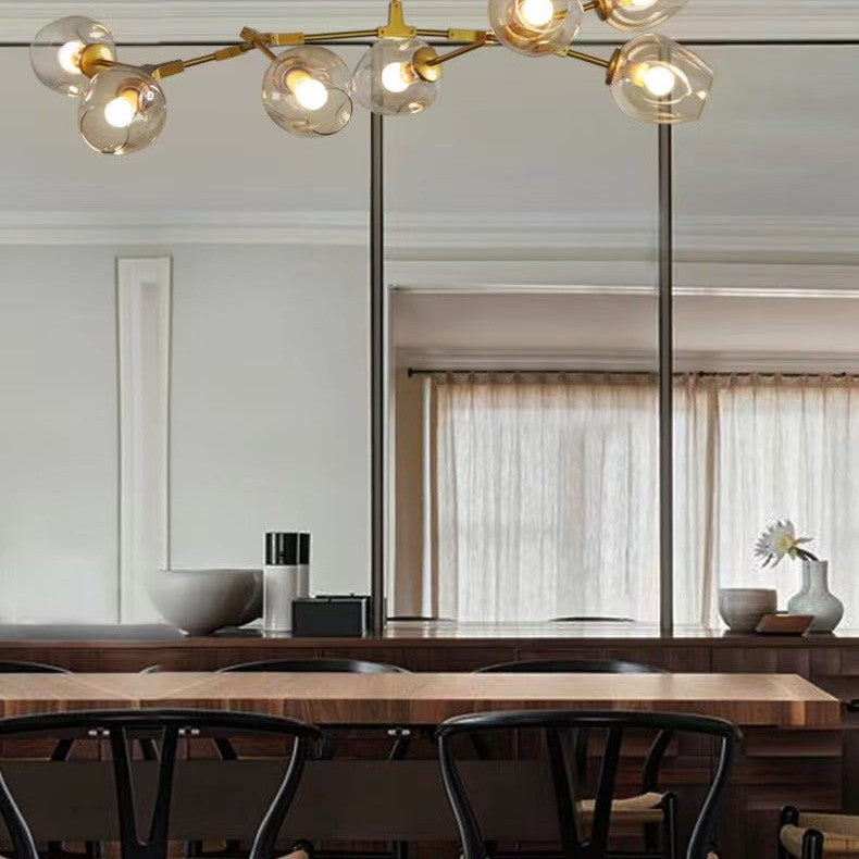 Extra Large Industrial Fashion Branch Multiple Glass Pendant Chandelier for Living/Dining Room