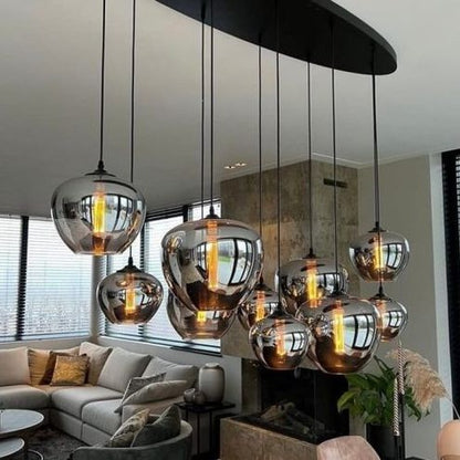 Modern Smoke Gray Glass Lamp Designer Chandelier for Cafe/Kitchen Island/Dining Room Style B