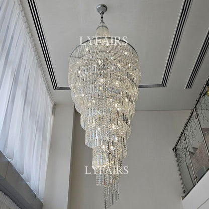 Modern Crystal Tassel Chandelier for Foyer/Staircase