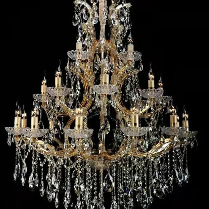 Extra Large Multi-tiered Candle Light  Crystal Chandelier for Hotel/Restaurant