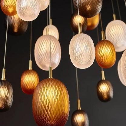 Galaxy Chromatic Gem Drop Spiral  Chandelier