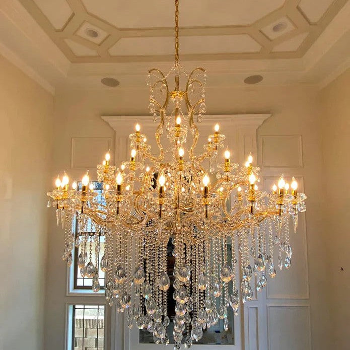 Classic Modern Multi-layers Crystal Chandelier for Staircase/Foyer/Villa