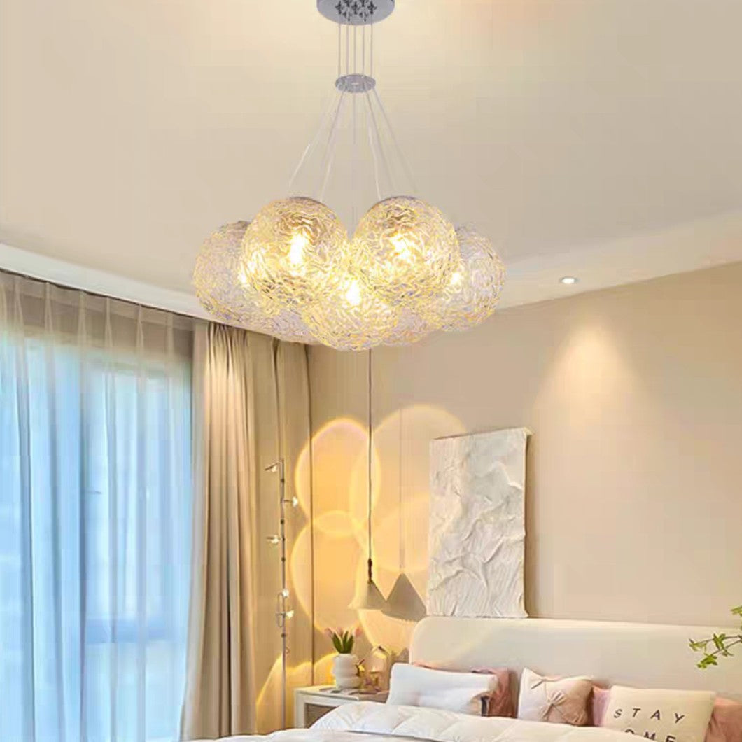 Affordable Nordic Art Water Pattern Glass Bubble Pendant Chandelier for Living/Dining Room/Bedroom